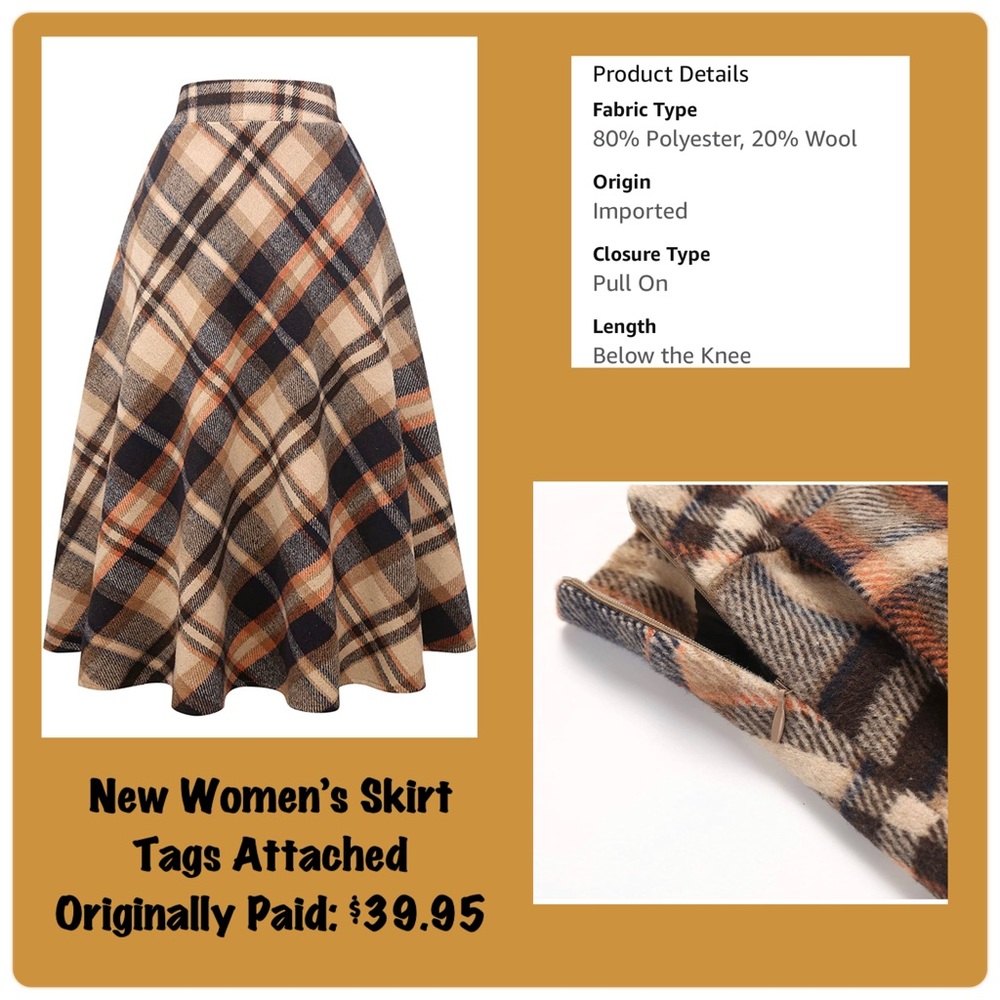 New Long Plaid Skirt